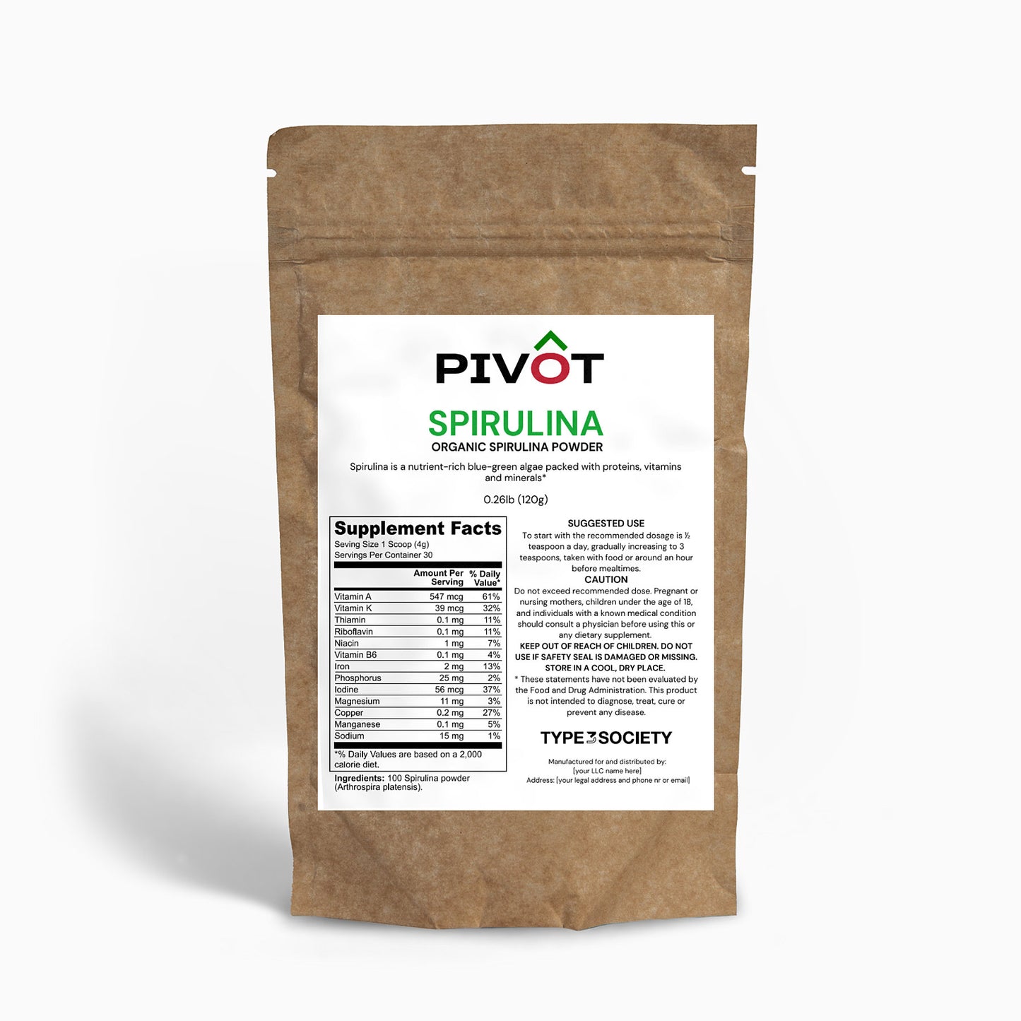 PIVOT, Spirulina